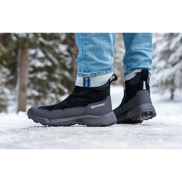 New ICEBUG Metro2 BUGrip Snow Boots Black Men Sz 8.5 Warm Traction Studs Comfort main image 13